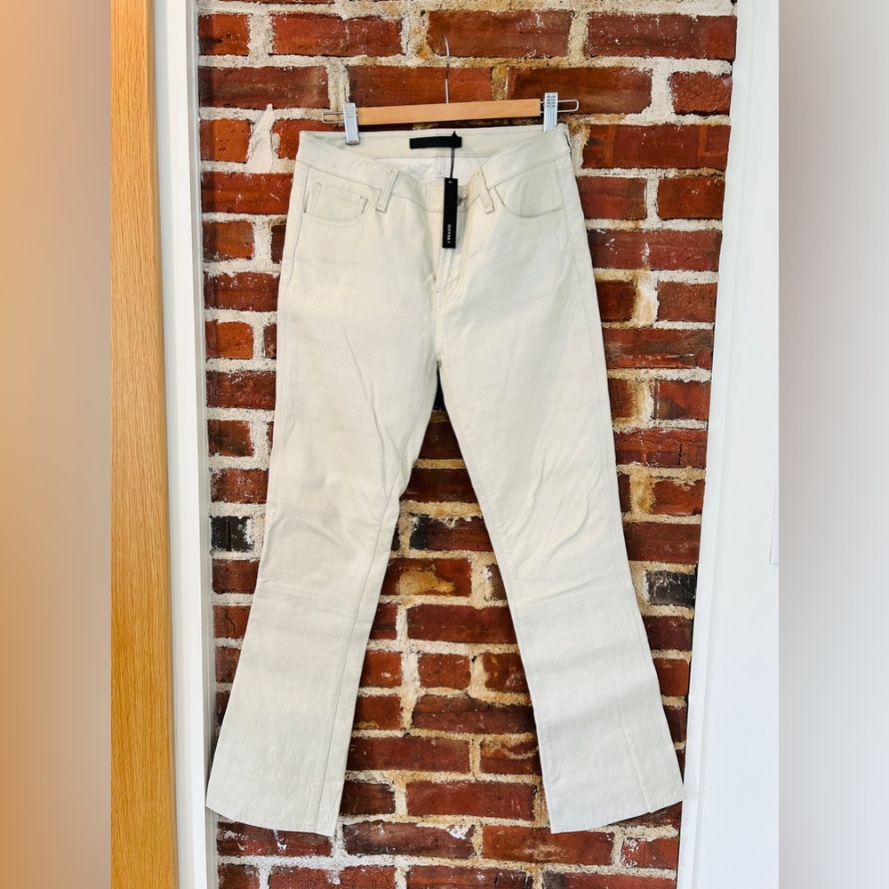 J Brand Lamb Leather pants- off white